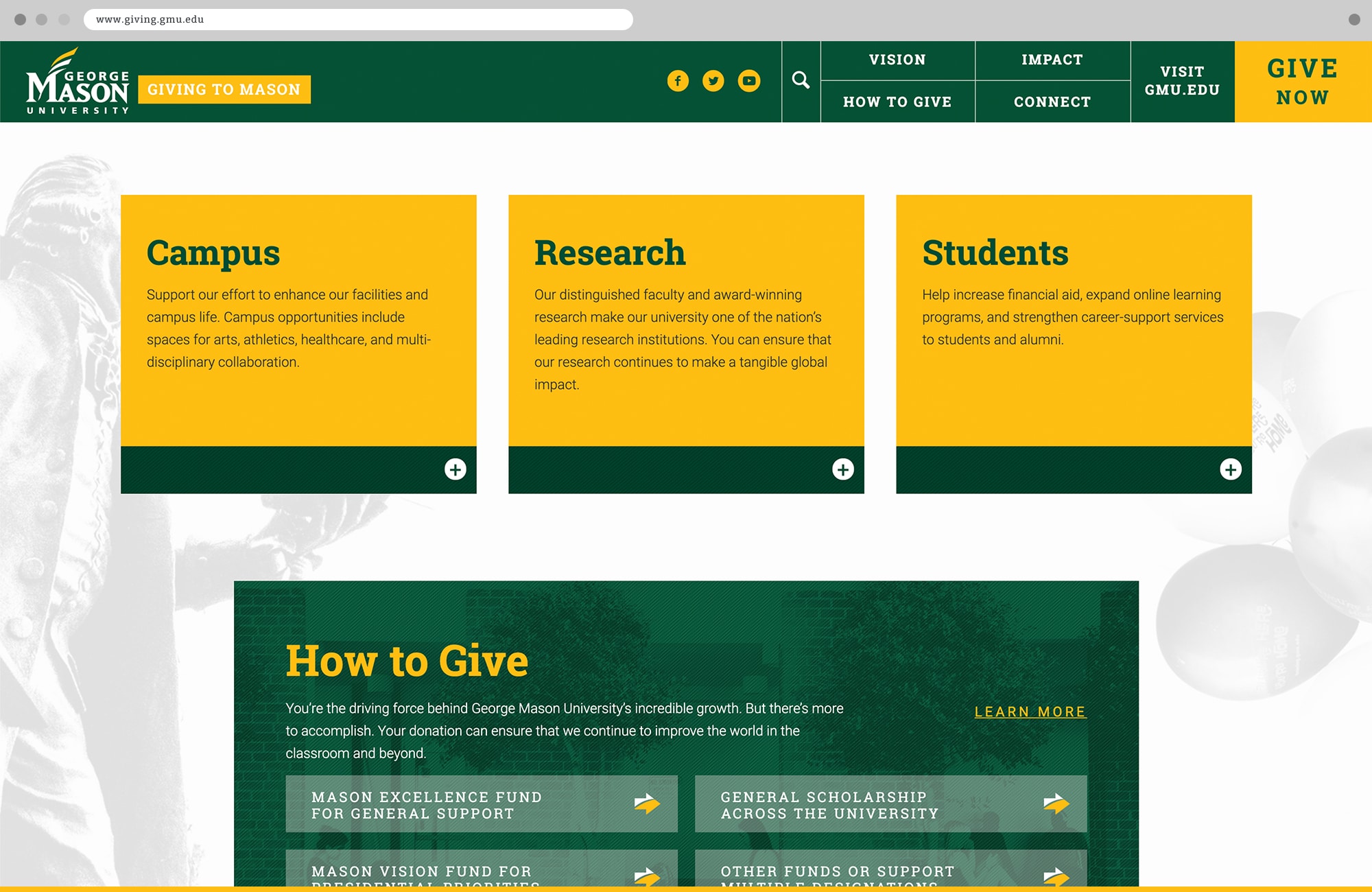 Punch - George Mason University How to Give Options on Website