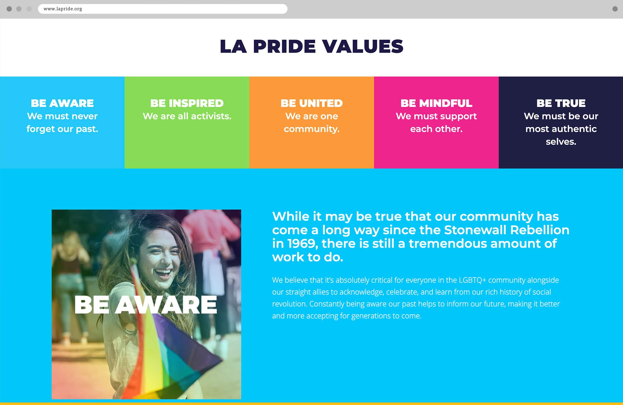 Punch - LA Pride Website Values