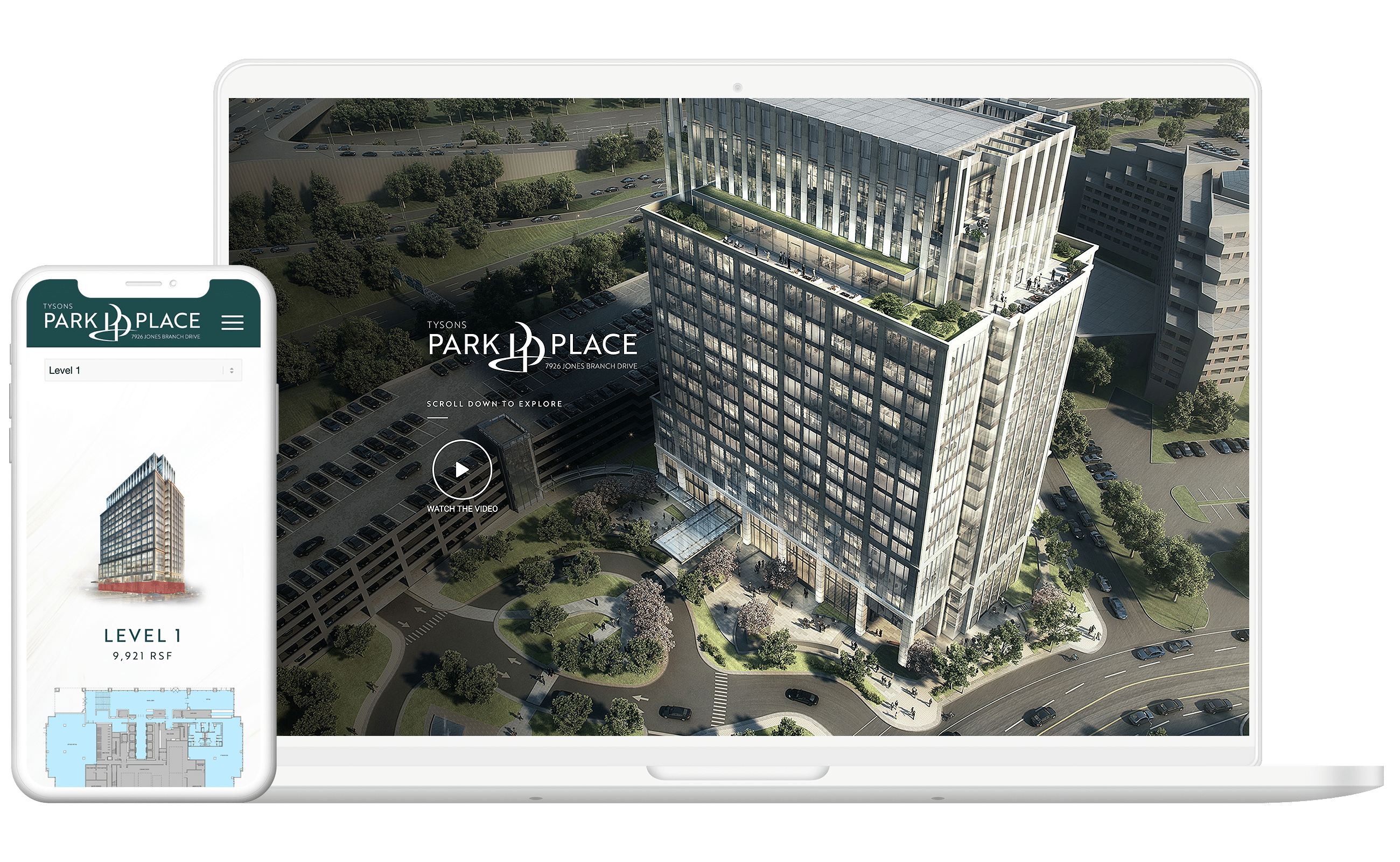 Punch -Tysons Park Place Website in Desktop and Mobile Devices