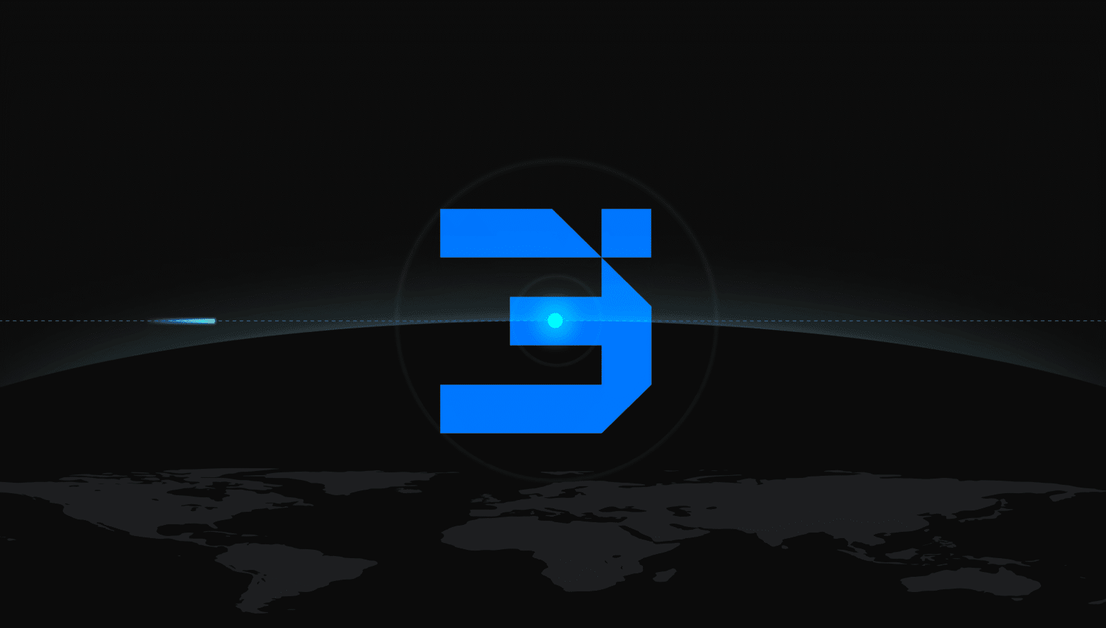 A large blue number "3" floats above Earth with a space background and a small bright light near the center.