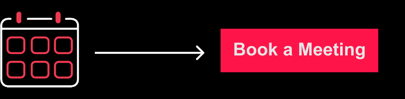 A calendar icon with an arrow pointing to a pink button labeled "Book a Meeting."