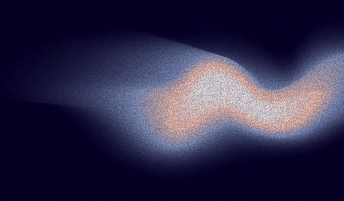 A blurred, abstract image with a wavy light streak against a dark background.