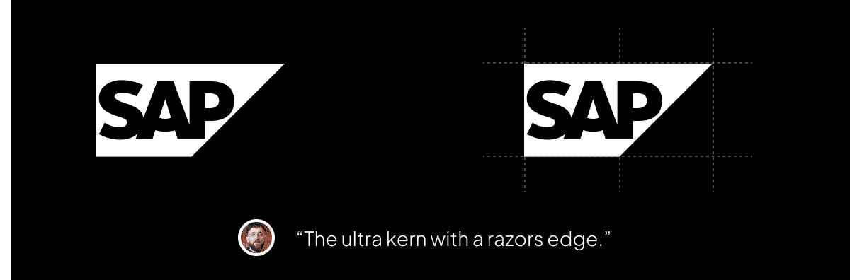 Two SAP logos with a quote from a man saying, "The ultra kern with a razors edge."